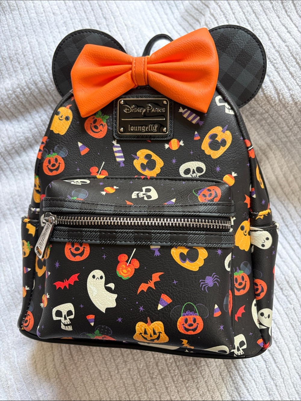 NWT Loungefly Halloween Mini Backpack with Orange Bow